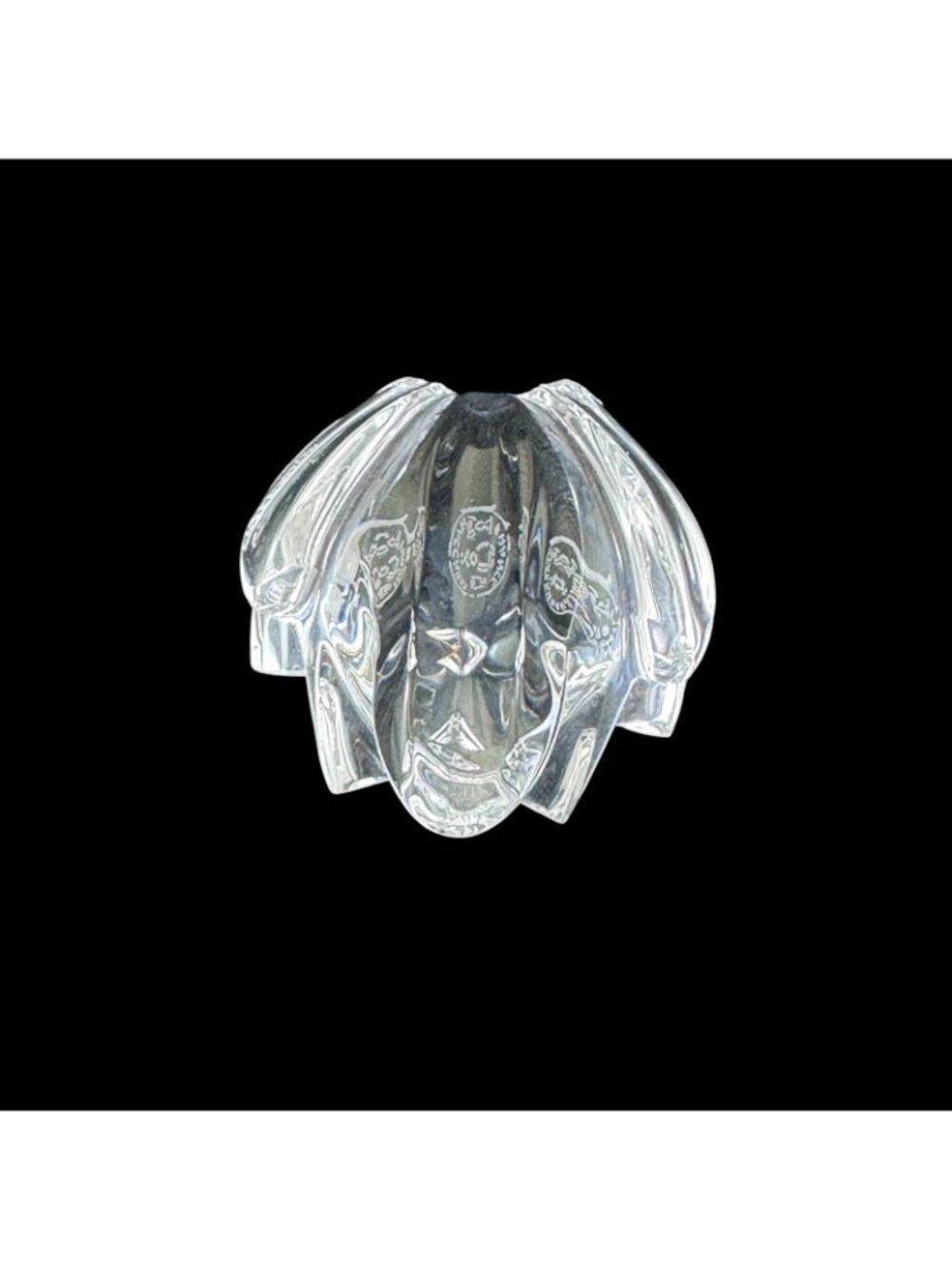 Baccarat France Crystal Frog Toad Figurine Clear Art Glass New in Box - Picture 4 of 8